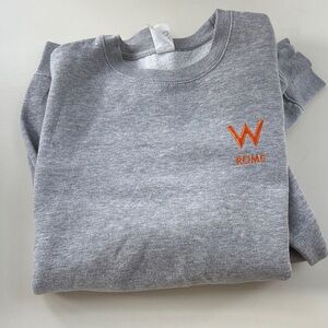 Gray Sweatshirt with Orange Logo